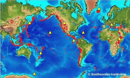 Active Volcanoes In The World Map